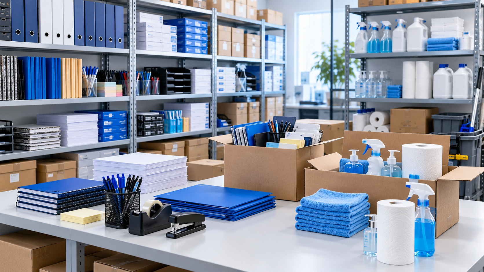 Organized office and workplace supplies