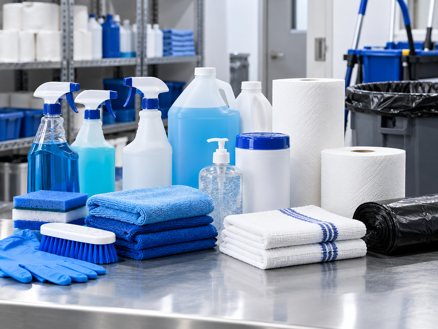 Professional janitorial and cleaning supplies